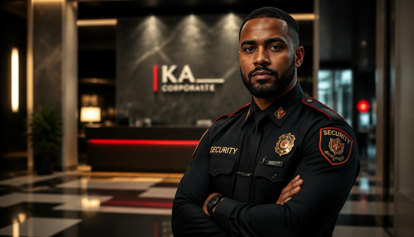 Professional Action Security guard in uniform